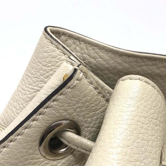 GUCCI Authentic White Leather Bamboo Backpack - Picture 6 of 16